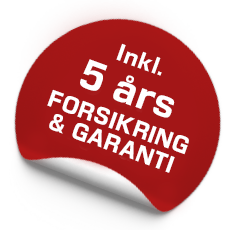 Inkl 5 års forsikring og garanti